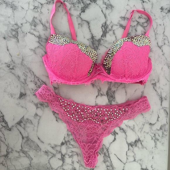 Bombshell Rhinestone Victoria secret set